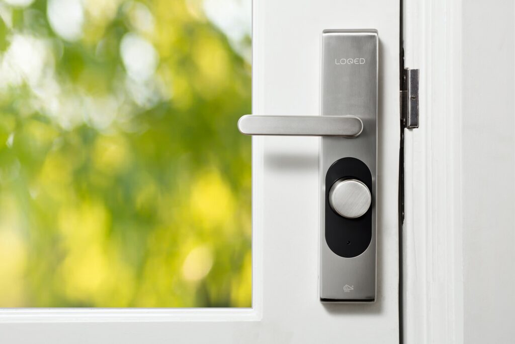 high-security lock on door